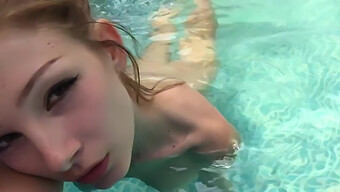 Girl Masturbating In The Pool - Solo Masturbation Video