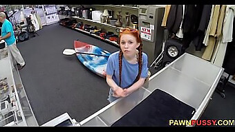 Public teen redhead gets naughty